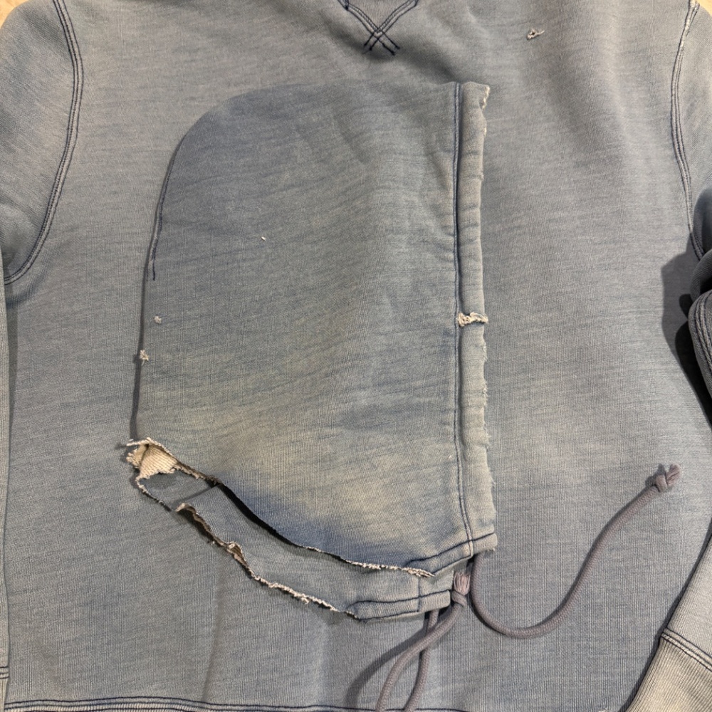 RRL Sweatshirt (*one of a kind*); Faded Indigo Blue; Medium - Picture 15 of 16